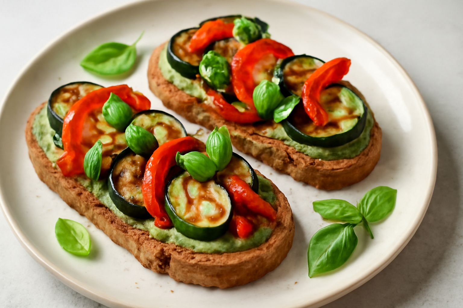 Bruschettas aux légumes grillés