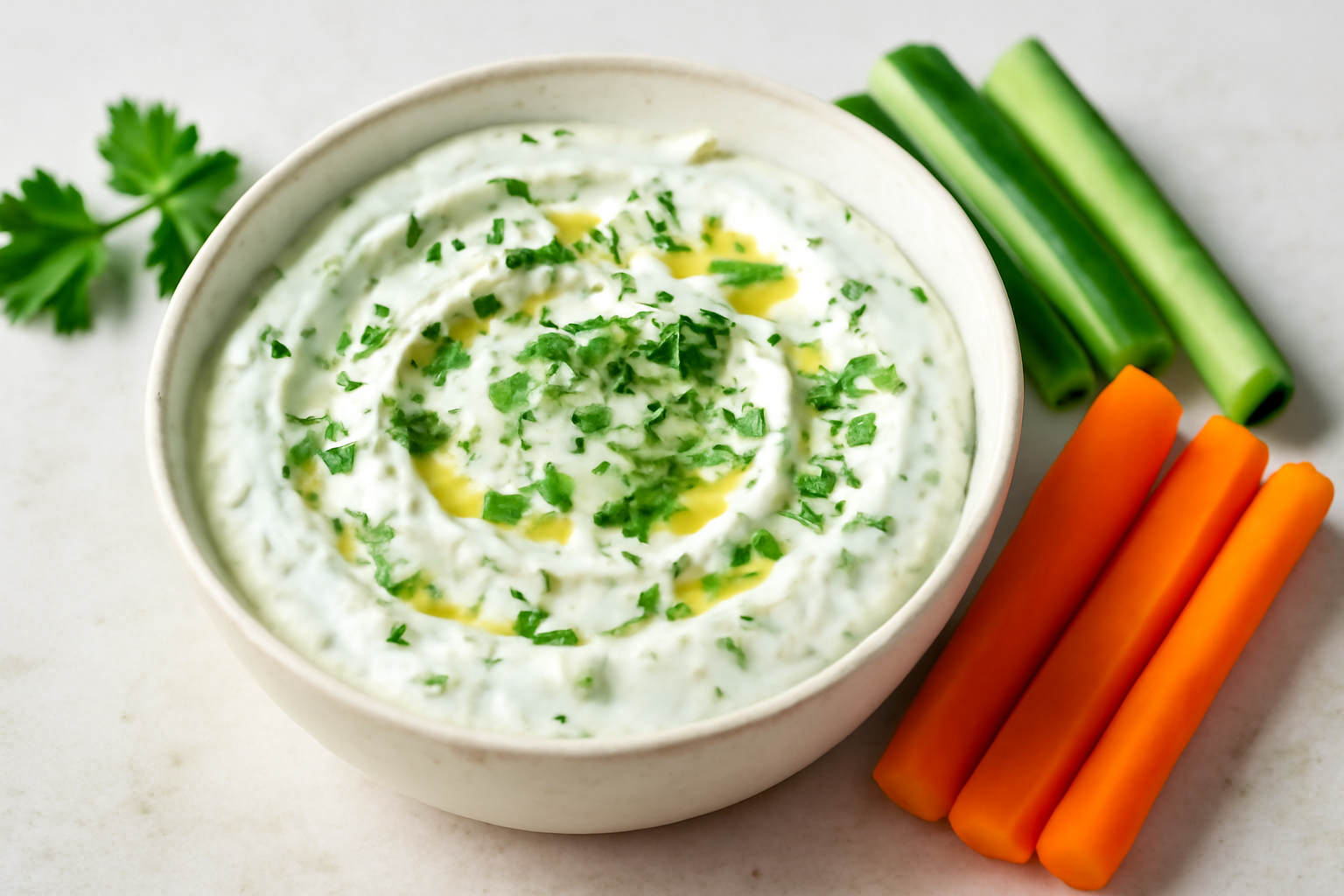 Dip frais au fromage blanc et herbes