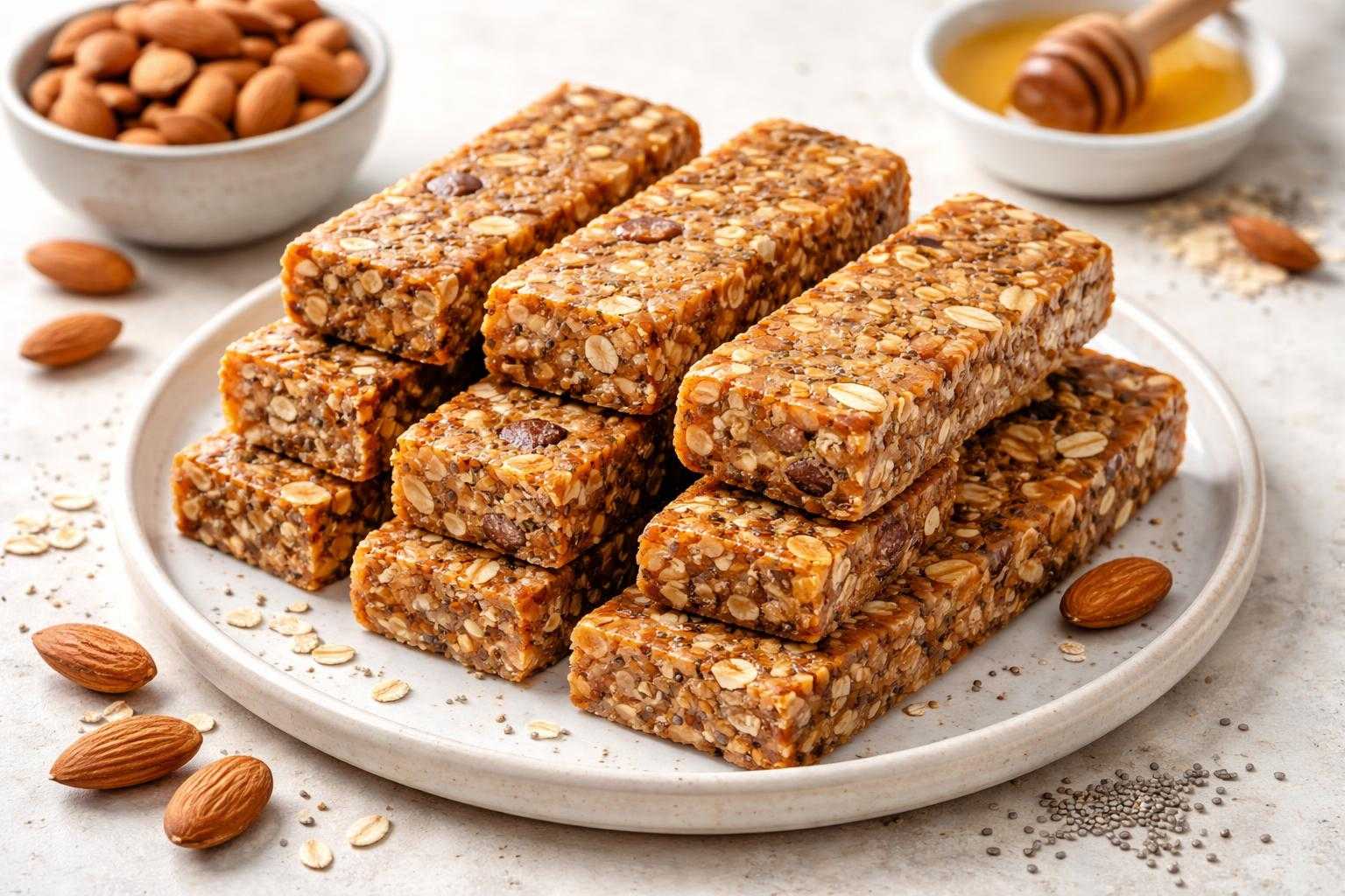 Barres énergétiques maison à base d'amandes