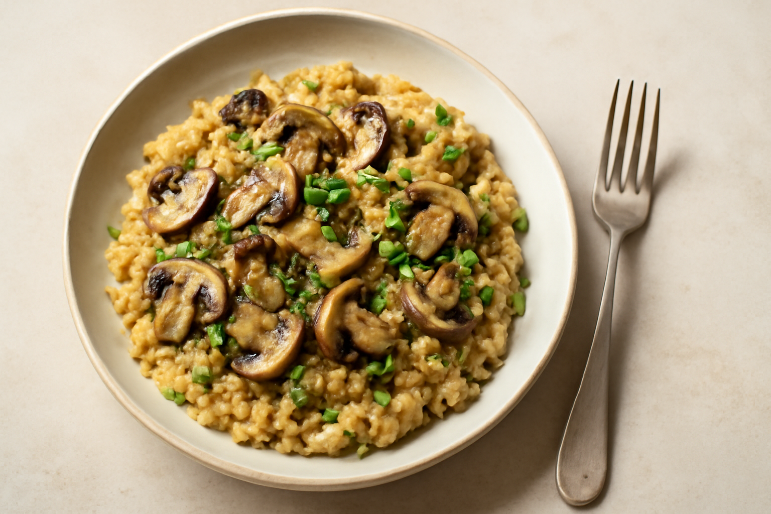 Risotto crémeux aux champignons parfumés