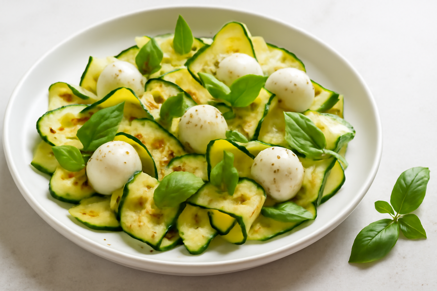 Salade de courgettes et mozzarella light