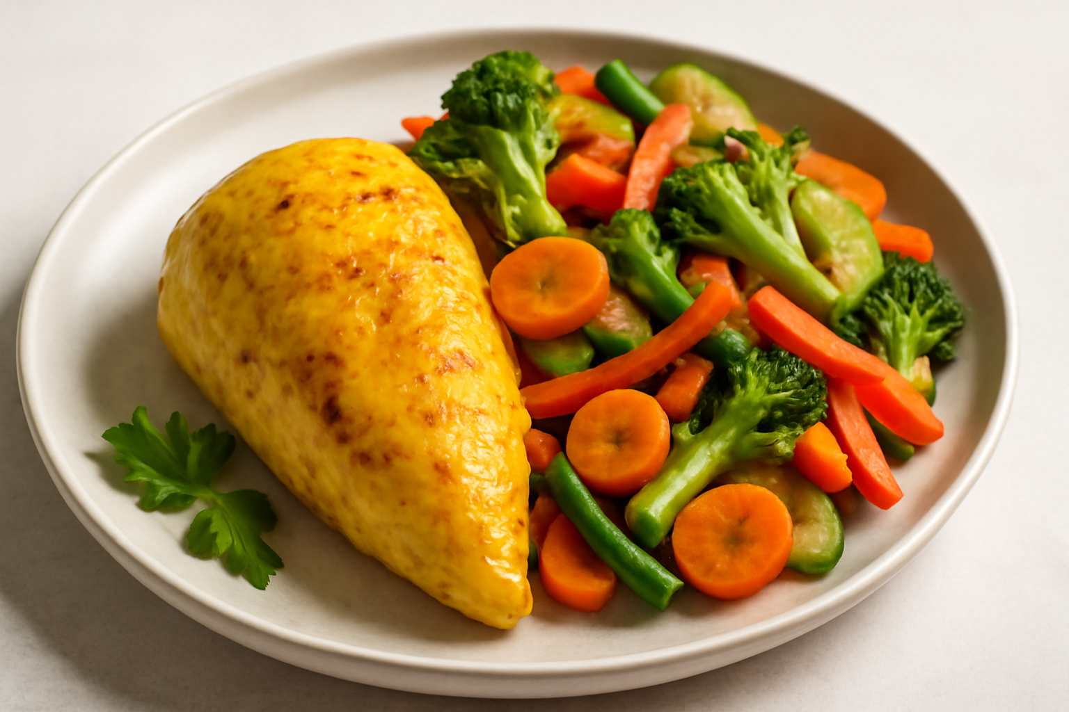 Poulet au Curcuma aux Légumes Sautés